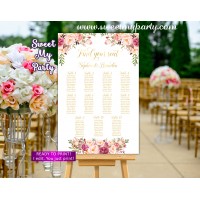 Floral Wedding Seating Charts,Blush Wedding Seating Plan, (31i)